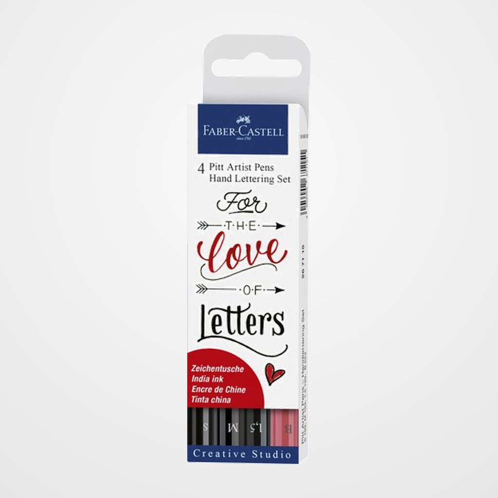ROTULADOR FIBRA FABER-CASTELL PITT HAND LETTERING BOLSA DE 4