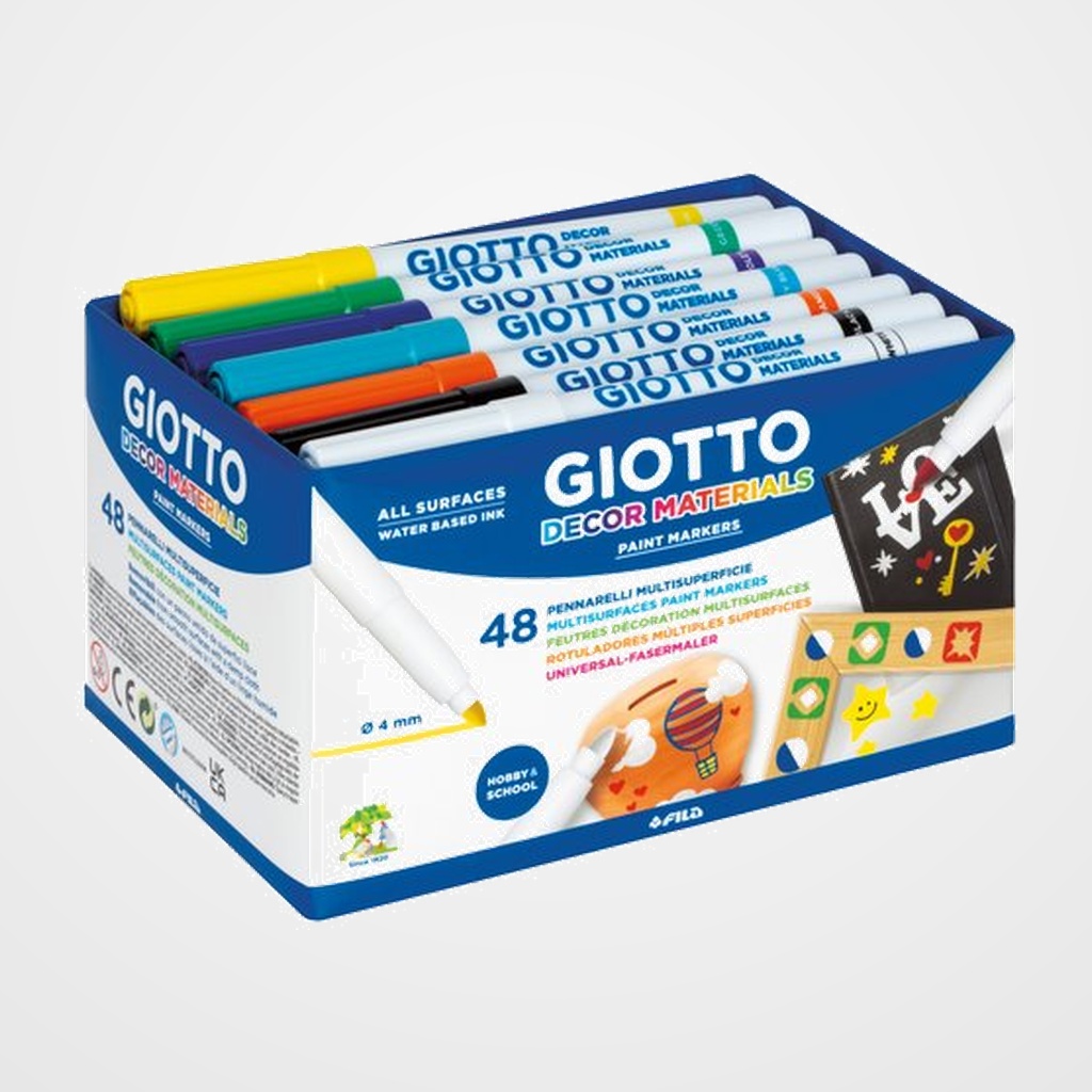 ROTULADOR FIBRA GIOTTO DECOR MATERIALS SCHOOLPACK de 48