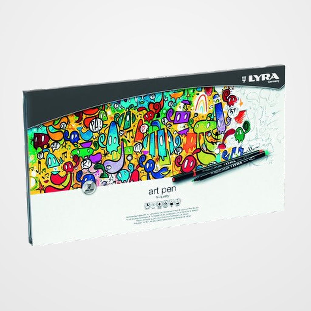 ROTULADOR FIBRA LYRA HI-QUALITY ART PEN CAJA METAL DE 30