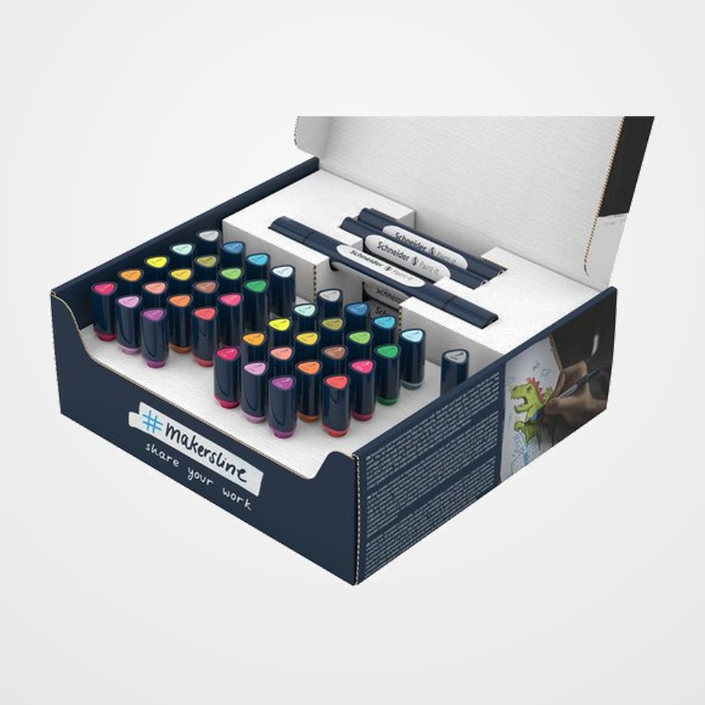 ROTULADOR FIBRA SCHNEIDER TWINMARKER PAINT-IT 040 SURT. CAJA DE 52 PIEZAS