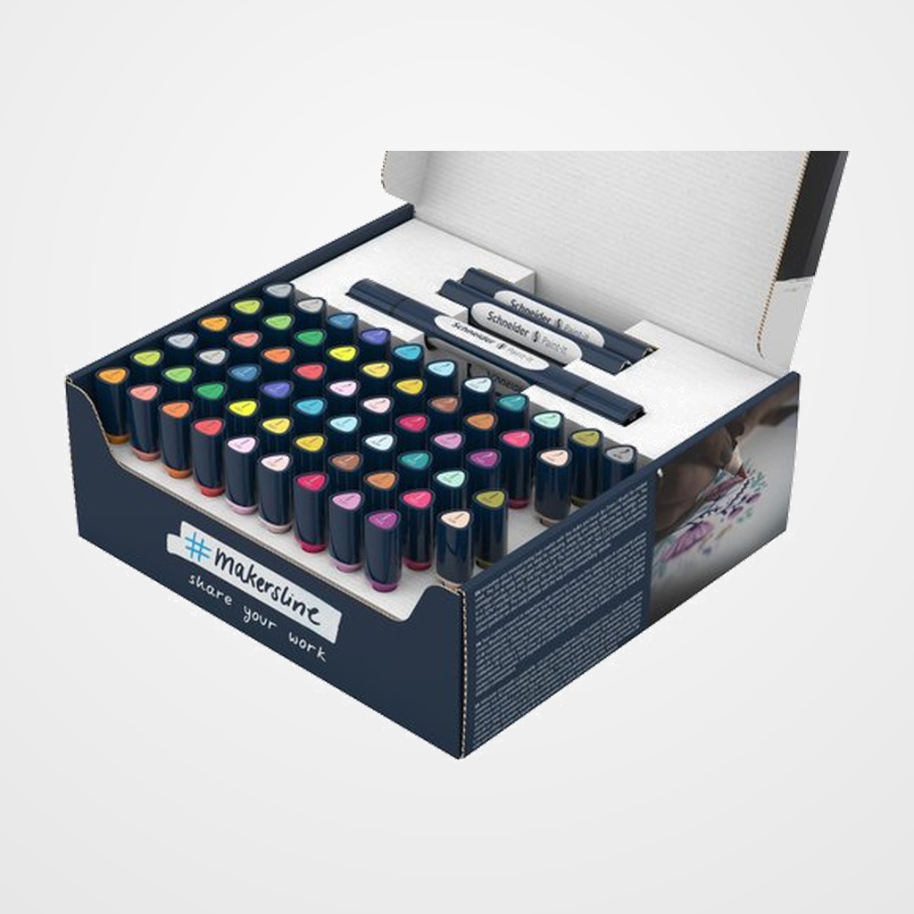 ROTULADOR FIBRA SCHNEIDER TWINMARKER PAINT-IT 040 SURT. CAJA DE 72 PIEZAS