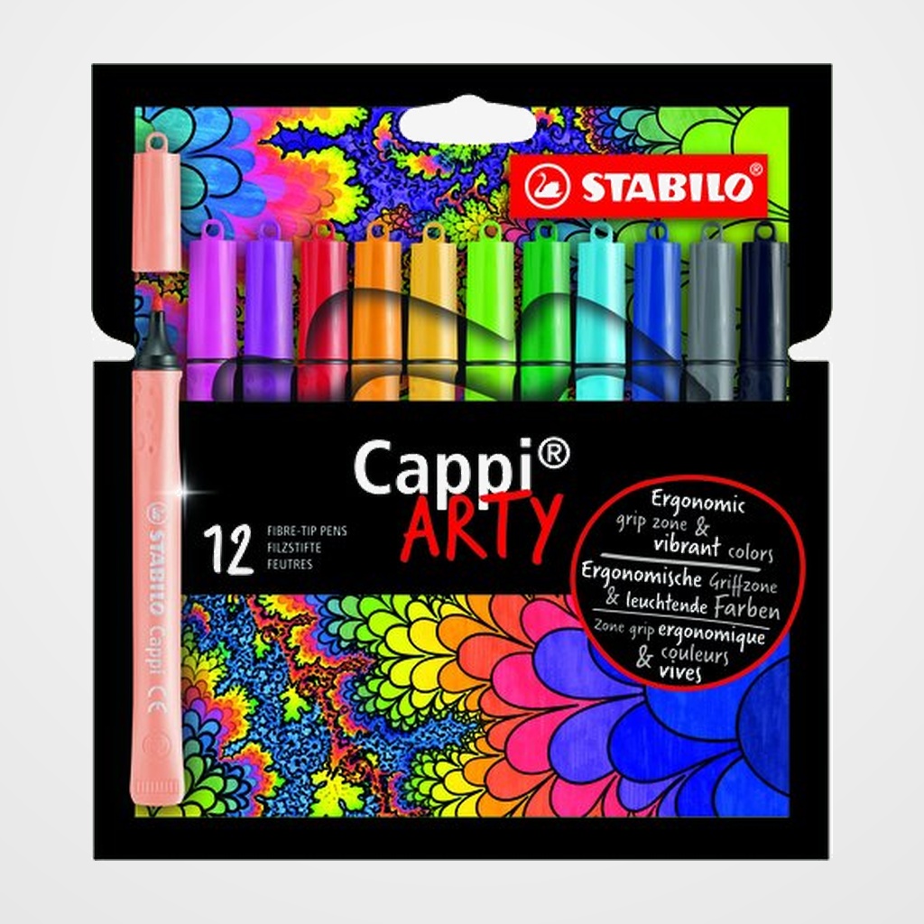 ROTULADOR FIBRA STABILO CAPPI 168 ARTY LINE estuche CARTON de 12