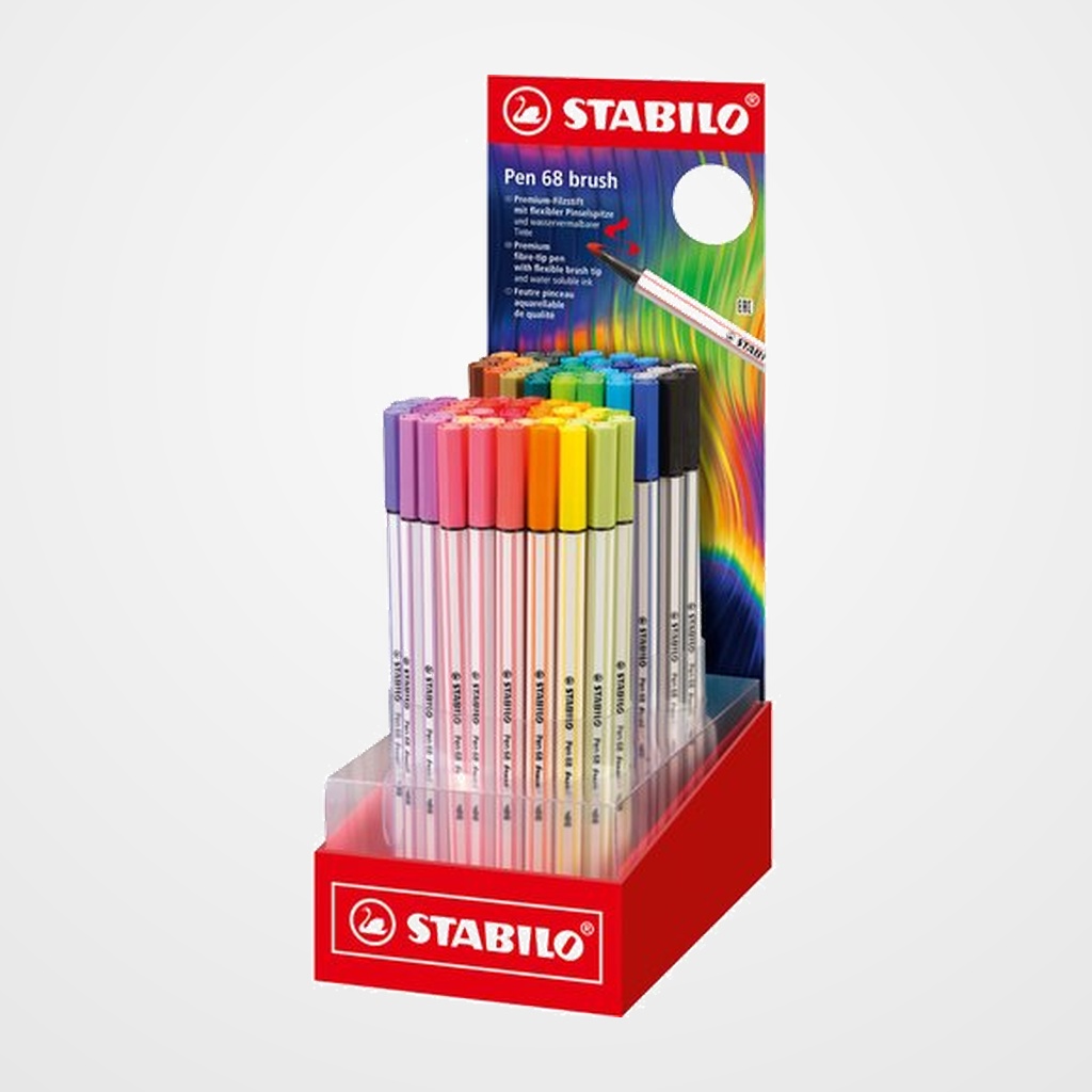 ROTULADOR FIBRA STABILO PEN BRUSH ARTY LINE PUNTA PINCEL EXPOSITOR DE 80