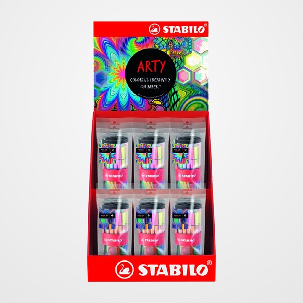 ROTULADOR FIBRA STABILO POINT 88 ARTY SURTIDO EXPOSITOR de 12 7x ROLLERSETS POINT 88 5x ROLLERSETS PEN 68