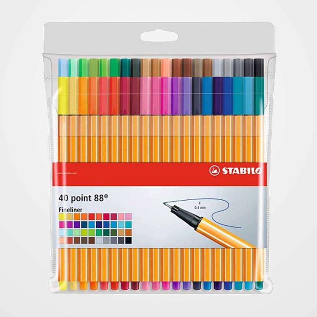 ROTULADOR FIBRA STABILO POINT 88 ESTUCHE de 40