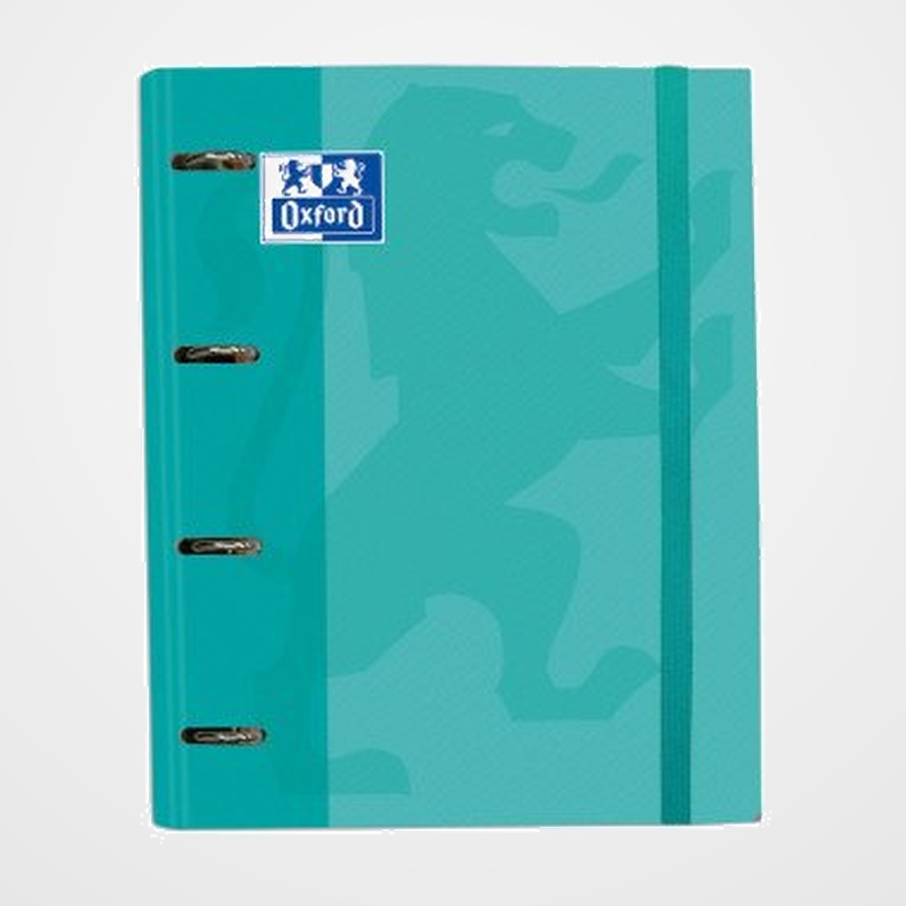 CARPEBLOC OXFORD SCHOOL EUROPEANBINDER CLASSIC A4+ 4 an.MIXTAS 35mm con RECAMBIO 100 hj. CUADRIC.5x5 ICE MINT
