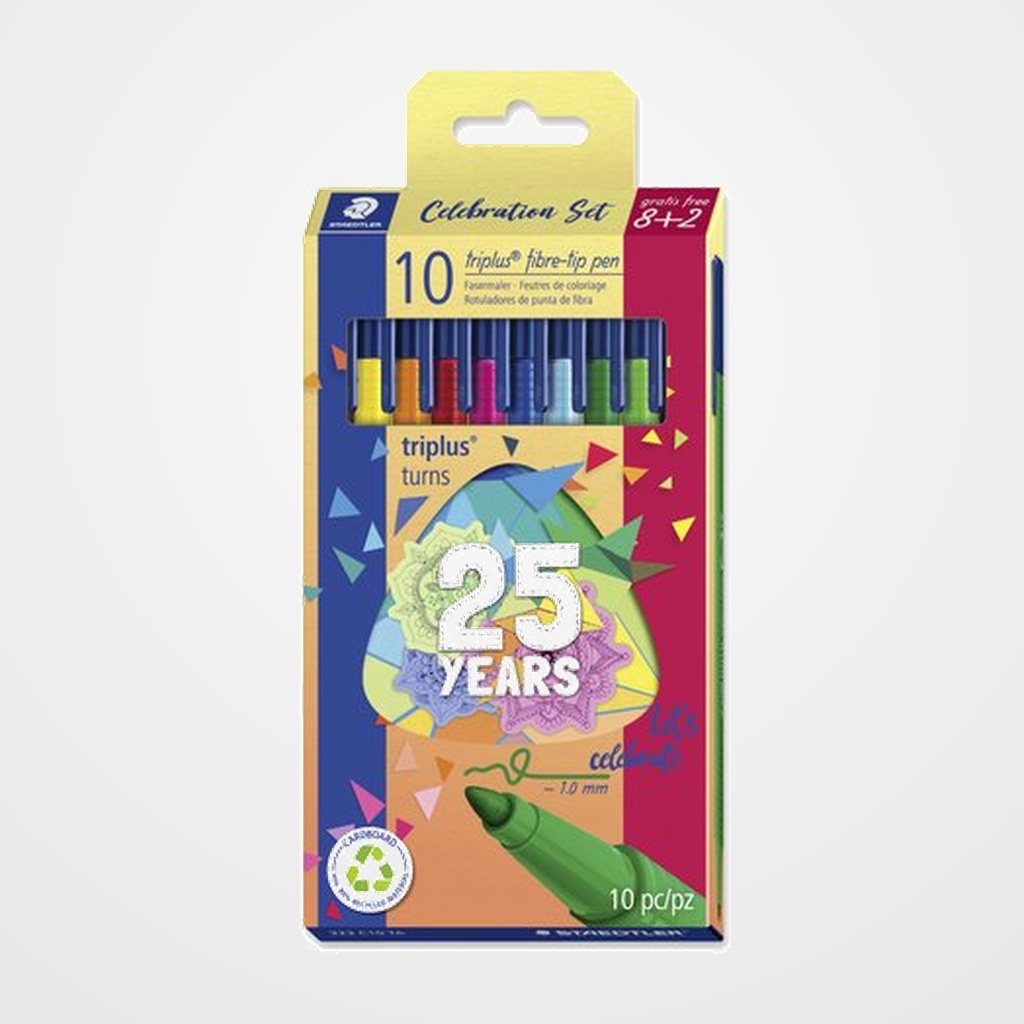ROTULADOR FIBRA STAEDTLER  323 TRIPLUS COLOR ESTUCHE de 10