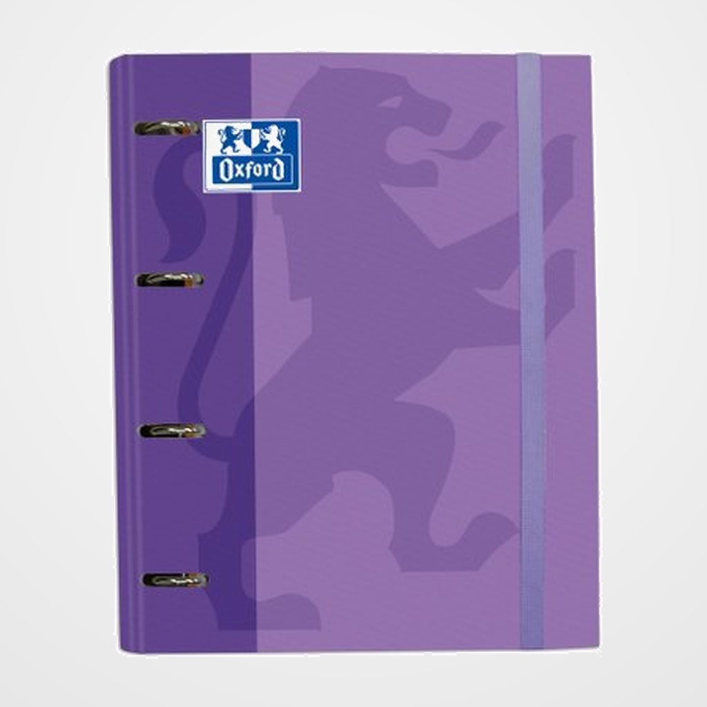CARPEBLOC OXFORD SCHOOL EUROPEANBINDER CLASSIC A4+ 4 an.MIXTAS 35mm con RECAMBIO 100 hj. CUADRIC.5x5 MALVA