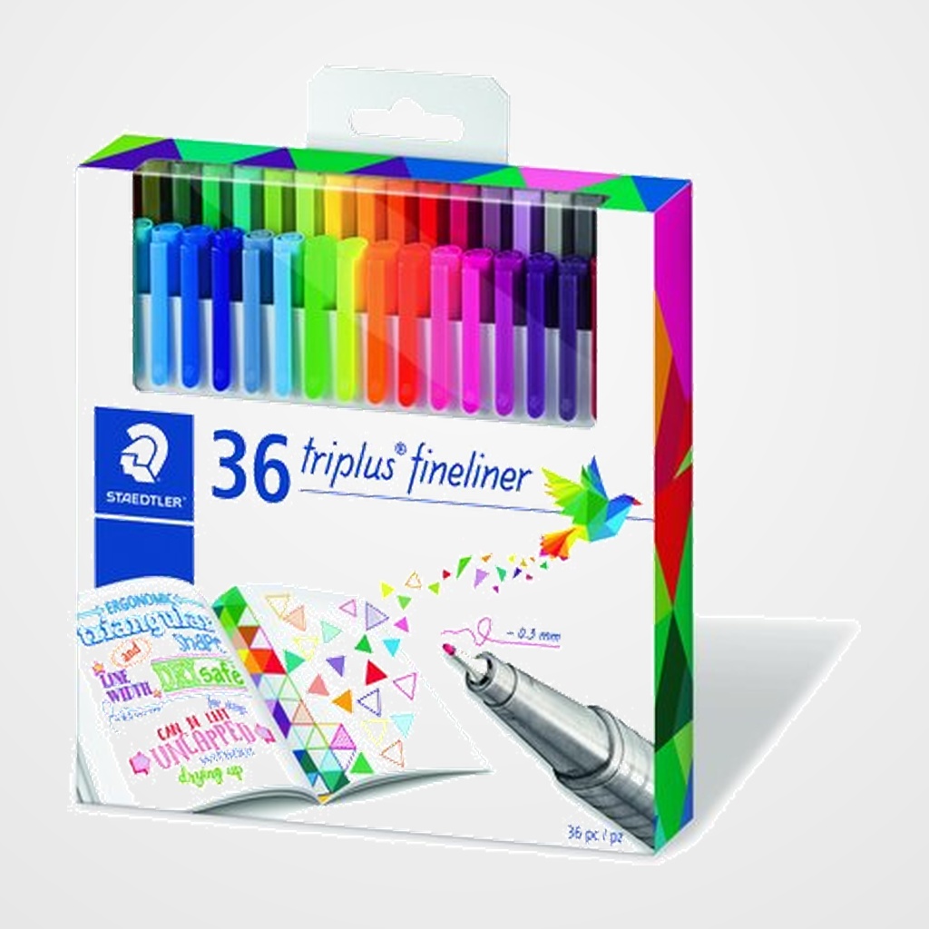 ROTULADOR FIBRA STAEDTLER  334 TRIPLUS FINELINER ESTUCHE de 36