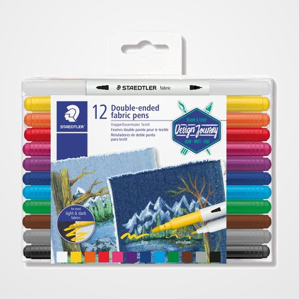 ROTULADOR FIBRA STAEDTLER 3190 DESIGN JOURNEY DOBLE PUNTATEXTIL ESTUCHE de 12