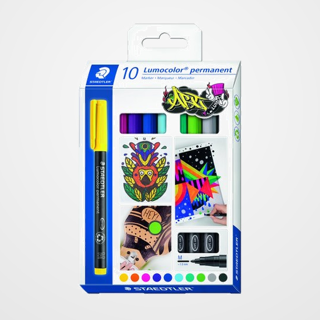 ROTULADOR PERMANENTE STAEDTLER 317 LUMOCOLOR (M) CAJA de 10