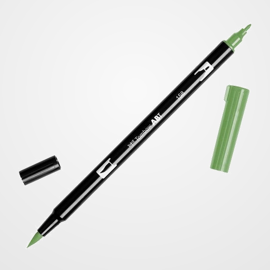 ROTULADOR TOMBOW DOBLE PUNTA PINCEL ACEITUNA OSCURO
