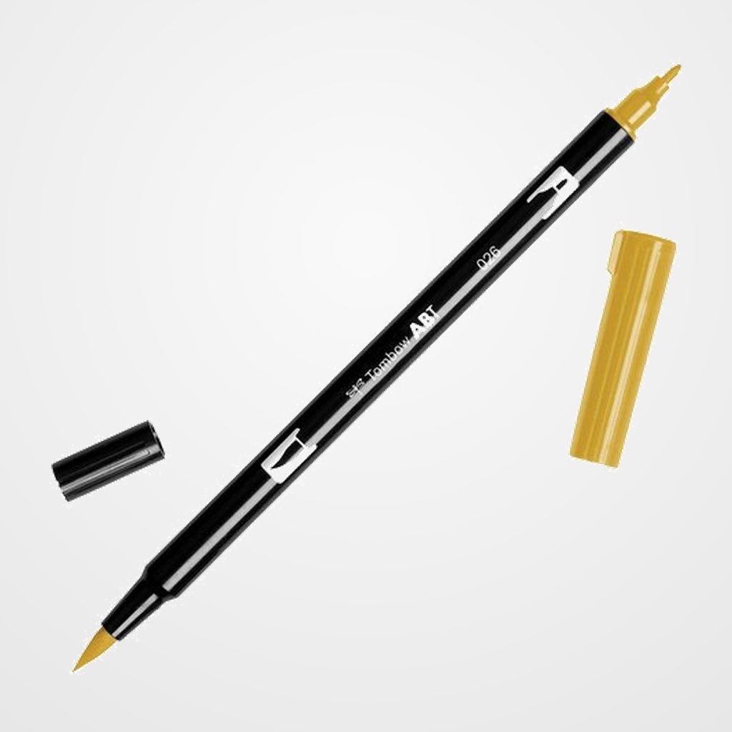 ROTULADOR TOMBOW DOBLE PUNTA PINCEL AMARILLO ORO