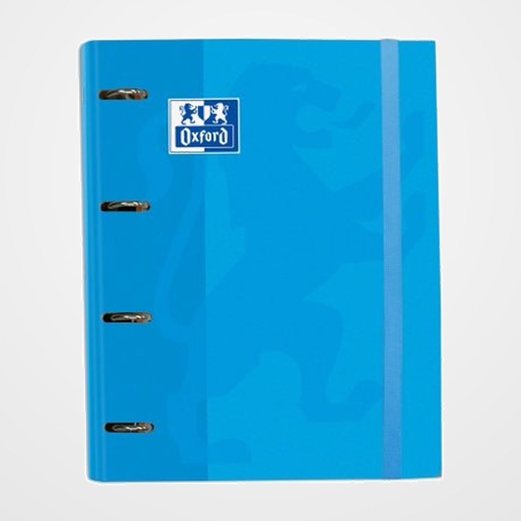 CARPEBLOC OXFORD SCHOOL EUROPEANBINDER CLASSIC A4+ 4 an.MIXTAS 35mm con RECAMBIO 100 hj. CUADRIC.5x5 TURQUESA
