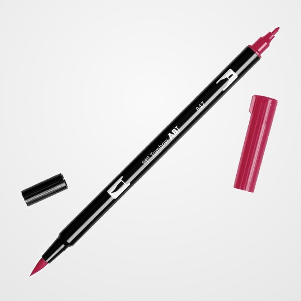 ROTULADOR TOMBOW DOBLE PUNTA PINCEL CARMESI