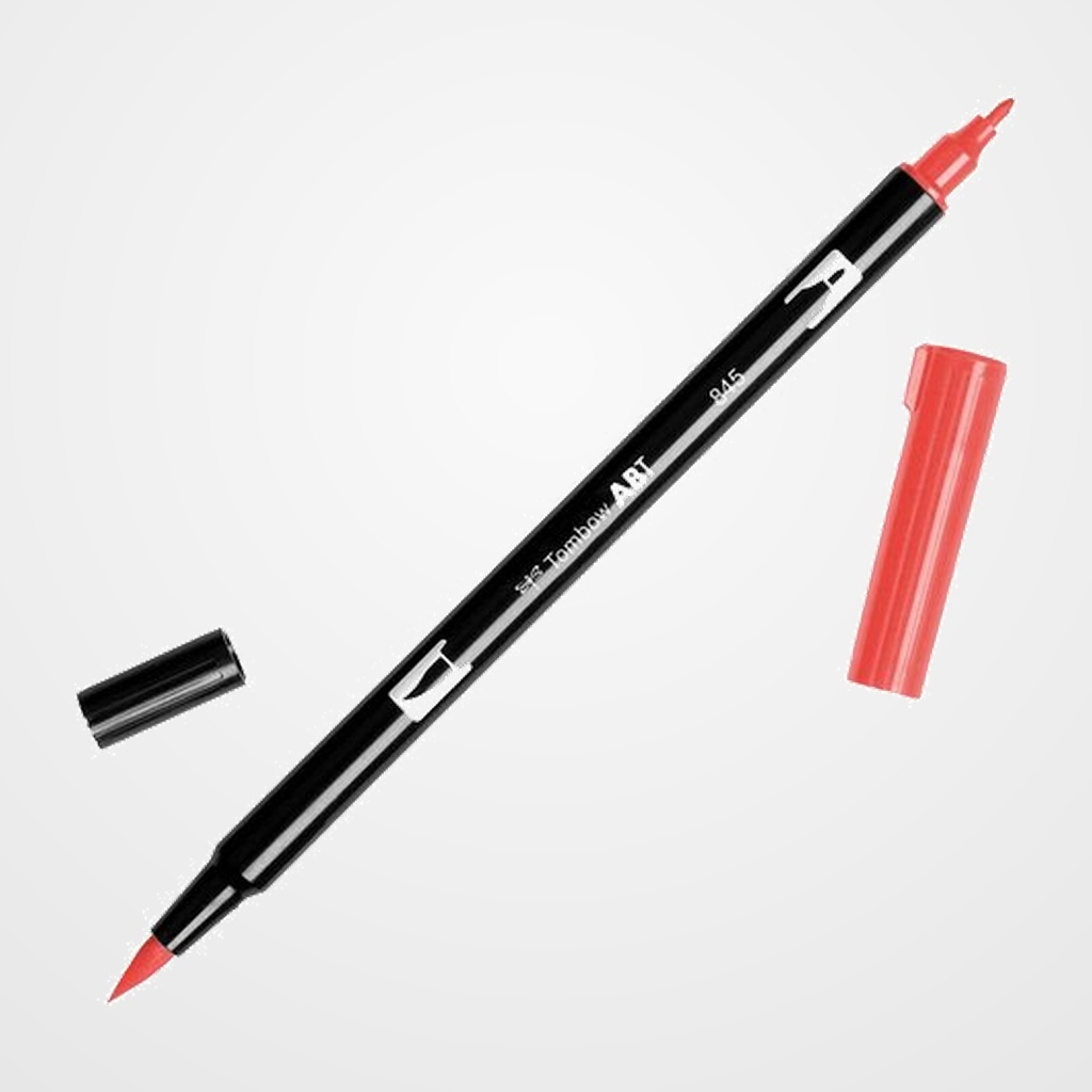 ROTULADOR TOMBOW DOBLE PUNTA PINCEL CARMIN