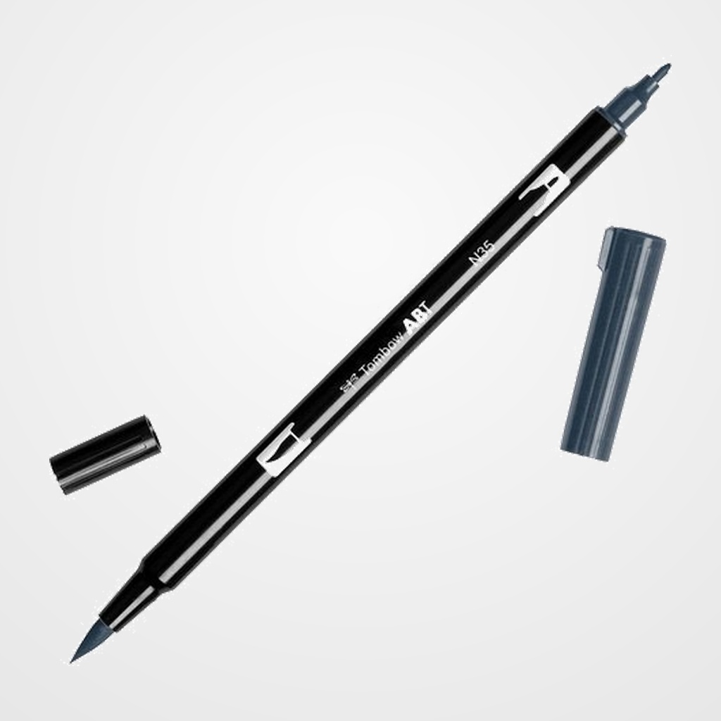 ROTULADOR TOMBOW DOBLE PUNTA PINCEL GRIS FRIO 12