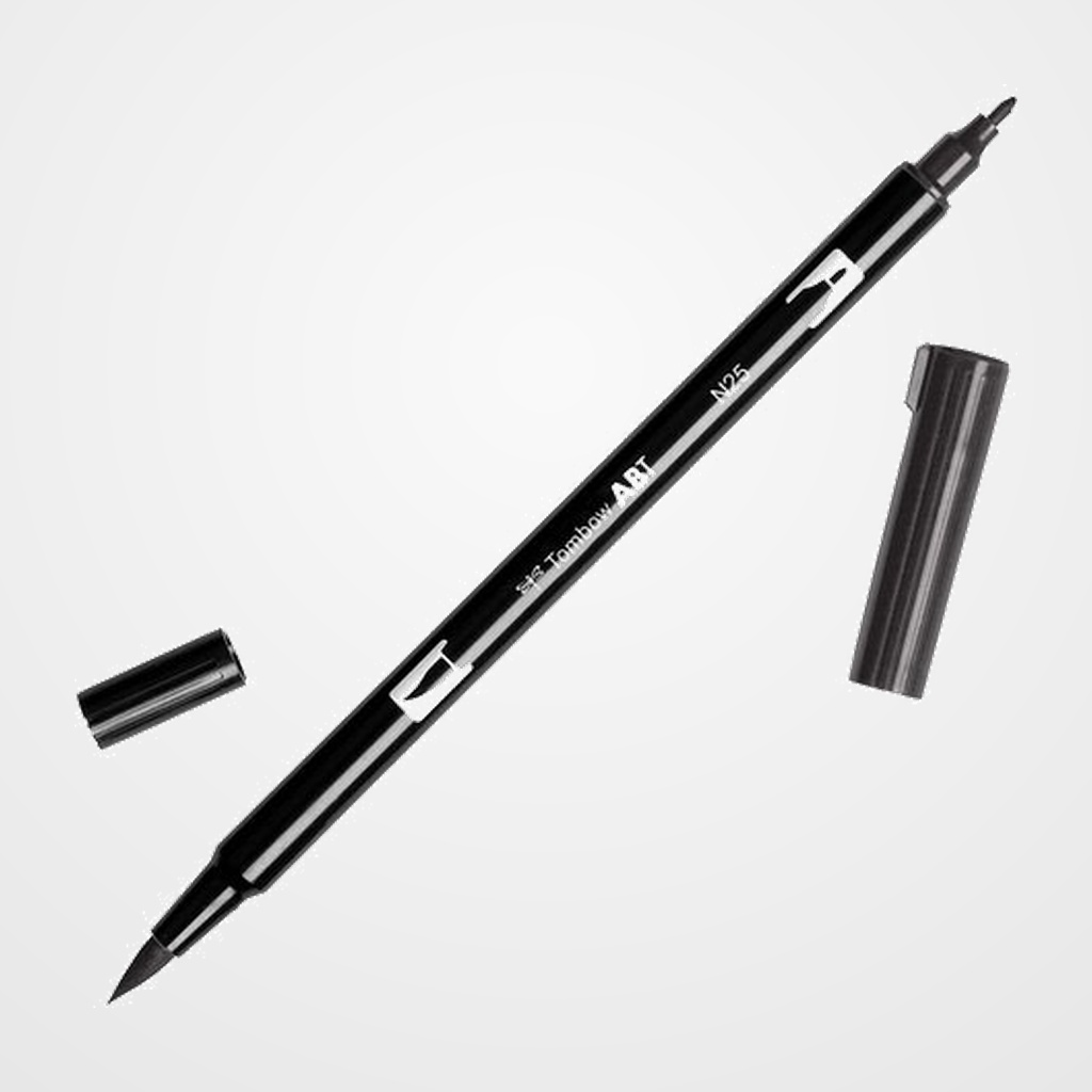 ROTULADOR TOMBOW DOBLE PUNTA PINCEL NEGRO LAMPARA