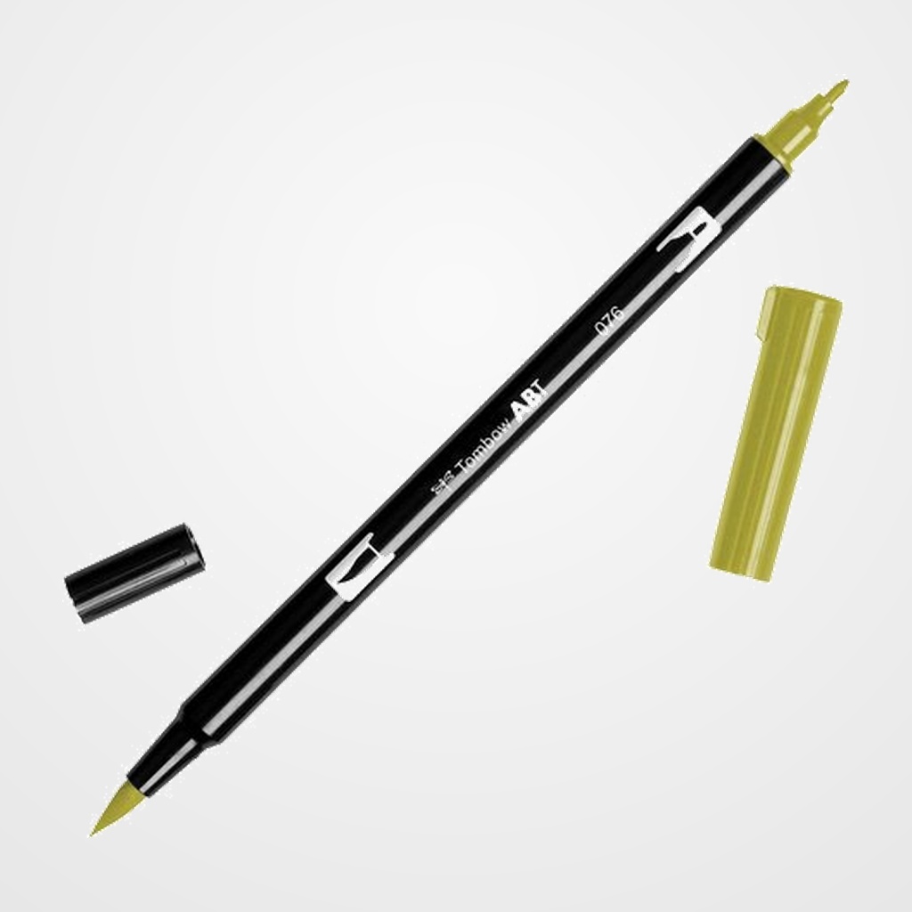 ROTULADOR TOMBOW DOBLE PUNTA PINCEL OCRE VERDE