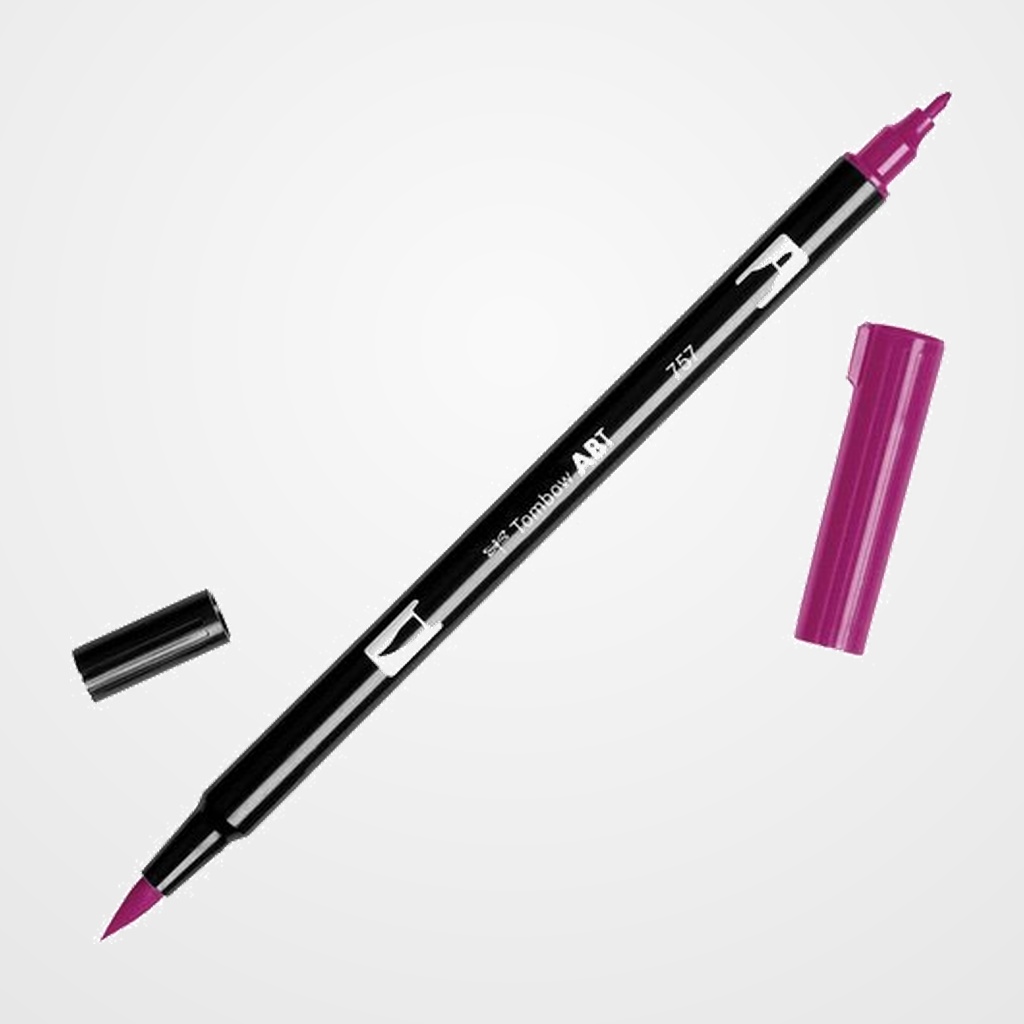 ROTULADOR TOMBOW DOBLE PUNTA PINCEL ROJO PUERTO