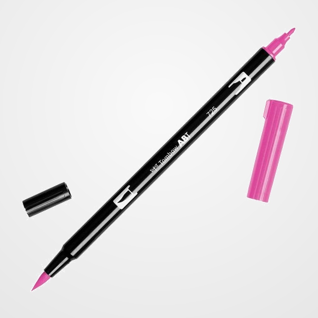 ROTULADOR TOMBOW DOBLE PUNTA PINCEL ROJO RODAMINA