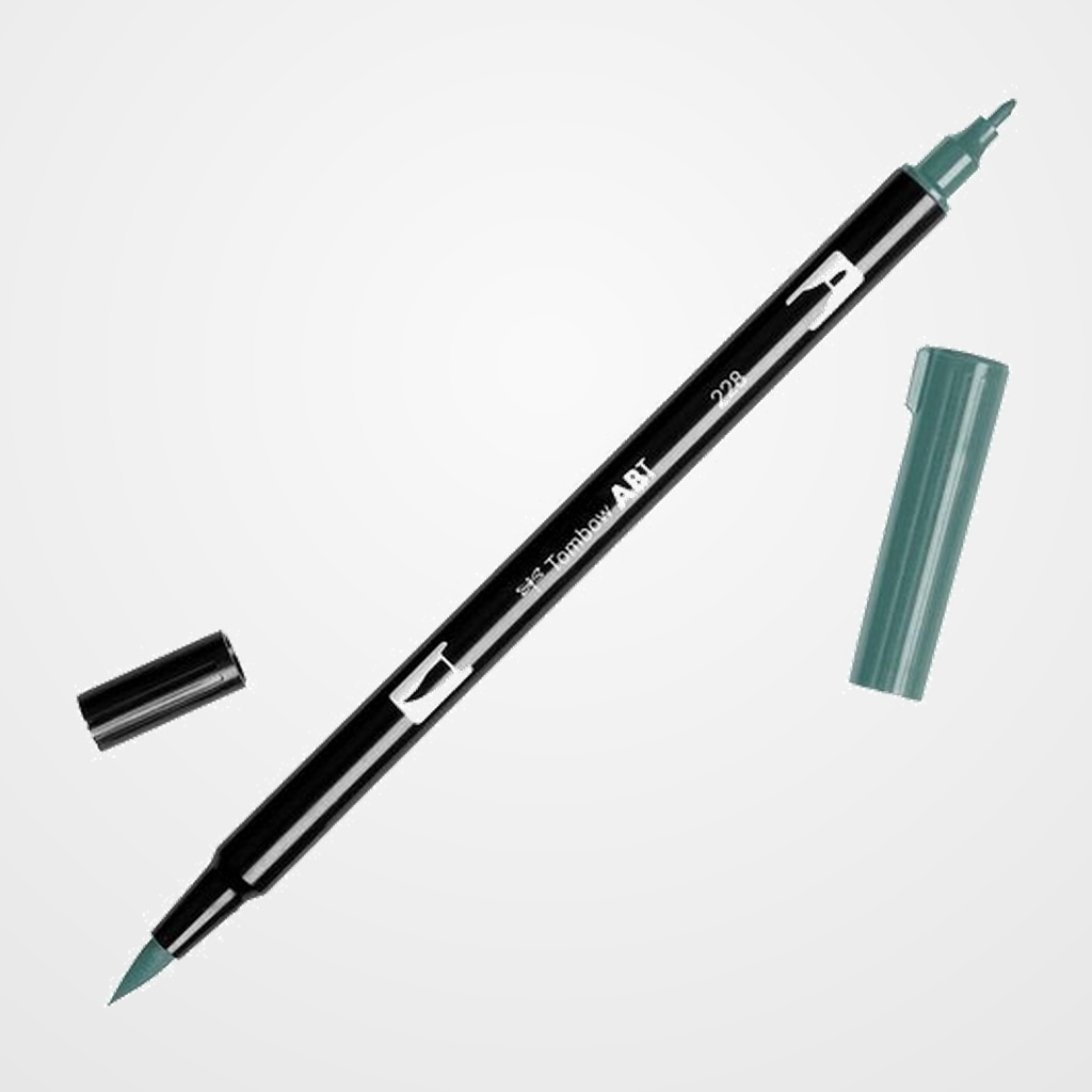 ROTULADOR TOMBOW DOBLE PUNTA PINCEL VERDE GRIS