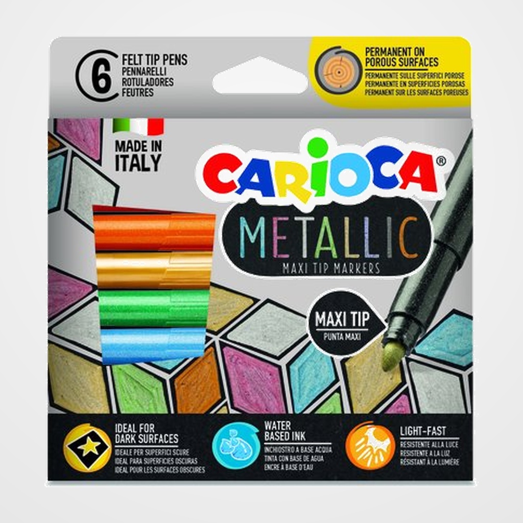 ROTUL.CARIOCA METALLIC MAXI CAJA de 6