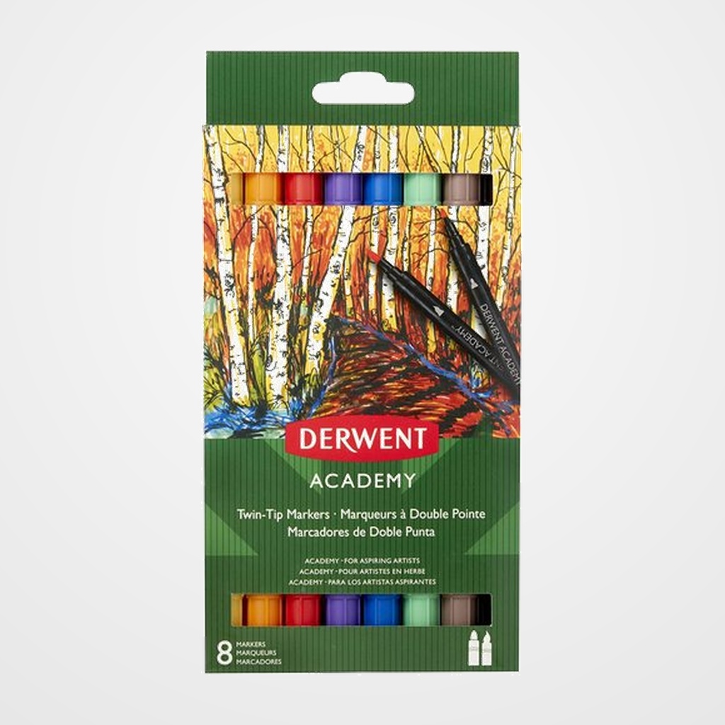 ROTUL.DERWENT DOUBLE PACK 8 (PUNTA FINA Y PUNTA PINCEL)