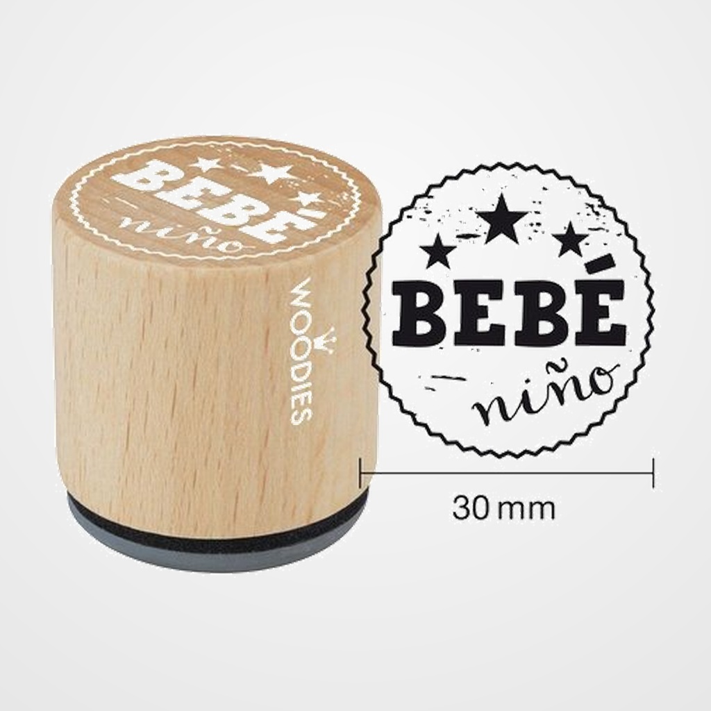 SELLO COLOP WOODIES Ø30mm CAUCHO GRIS  BEBE NIÑO
