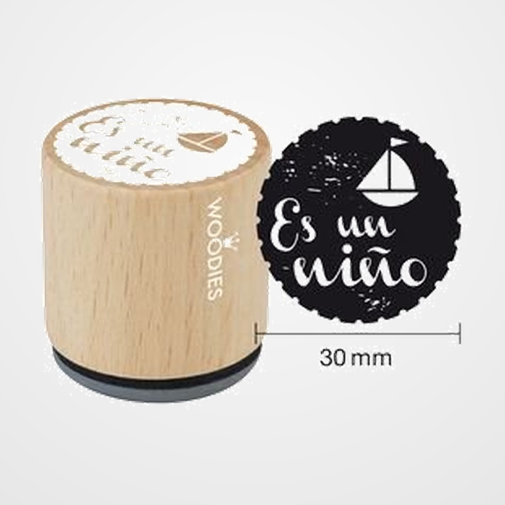 SELLO COLOP WOODIES Ø30mm CAUCHO GRIS  ES UN NIÑO