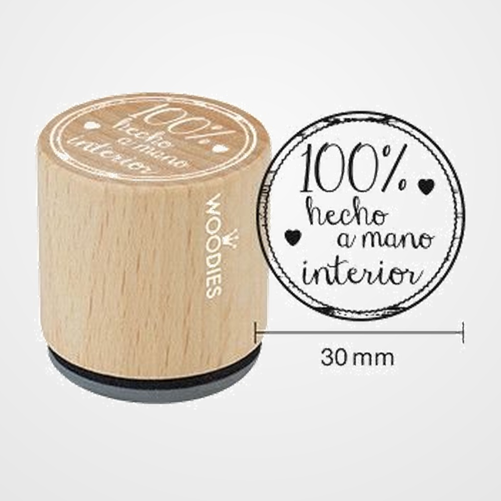 SELLO COLOP WOODIES Ø30mm CAUCHO GRIS  100% HECHO A MANO  INTERIOR
