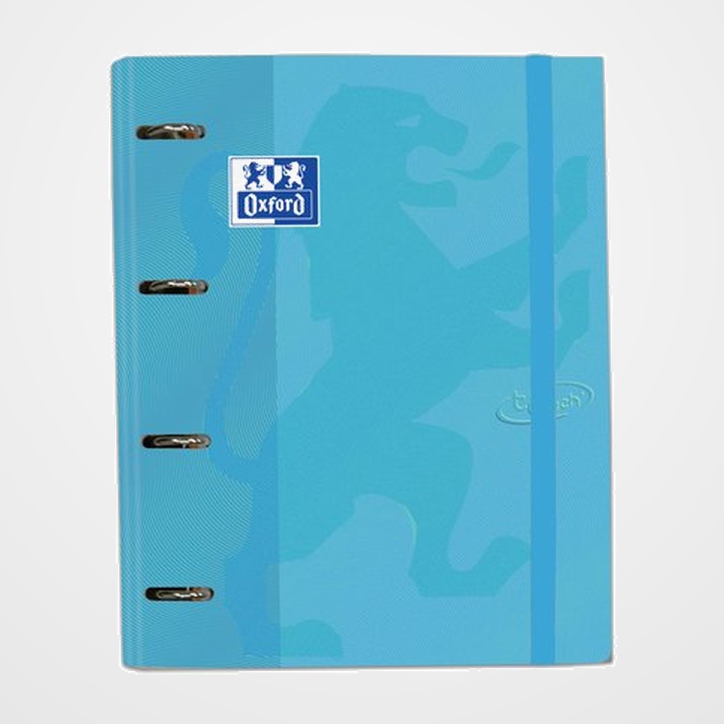 CARPEBLOC OXFORD SCHOOL EUROPEANBINDER TOUCH A4+ 4 an.MIXTAS 35mm con RECAMBIO 100 hj. CUADRIC.5x5 AZUL PASTEL