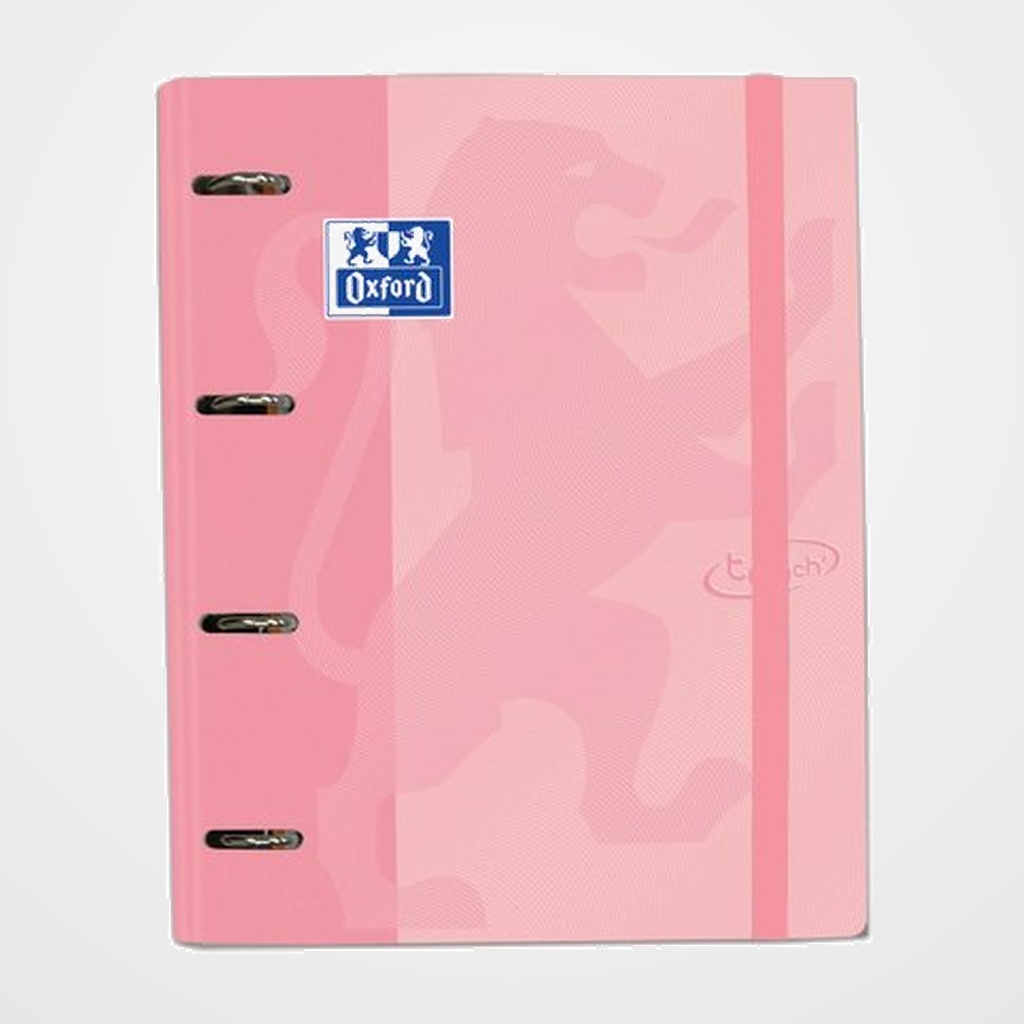CARPEBLOC OXFORD SCHOOL EUROPEANBINDER TOUCH A4+ 4 an.MIXTAS 35mm con RECAMBIO 100 hj. CUADRIC.5x5 FLAMINGO PASTEL