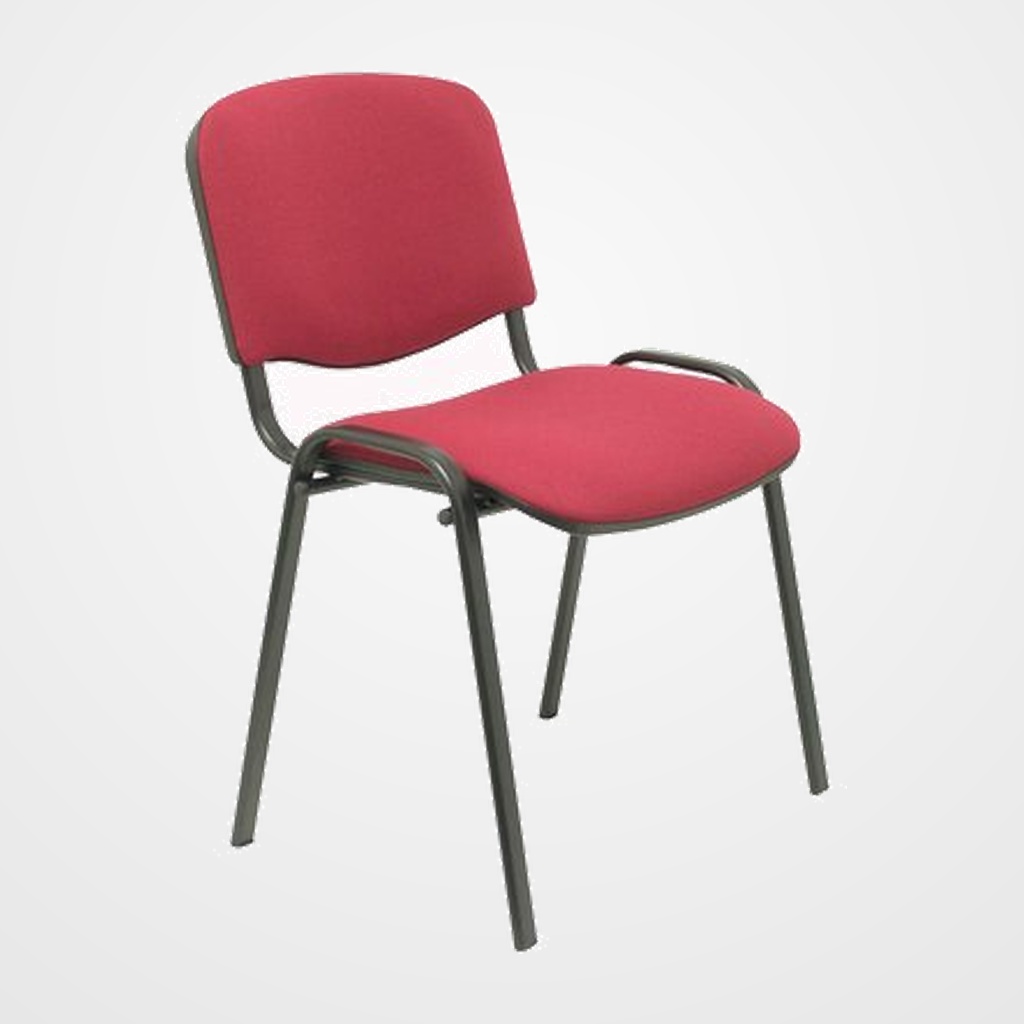 SILLA PIQUERAS Y CRESPO ALCARAZ CONFIDENTE ERGONOMICA APILABLE ESTRUCTURA NEGRA ASIENTO Y RESPALDO TAPIZADOS BALI GRANATE PACK de 2