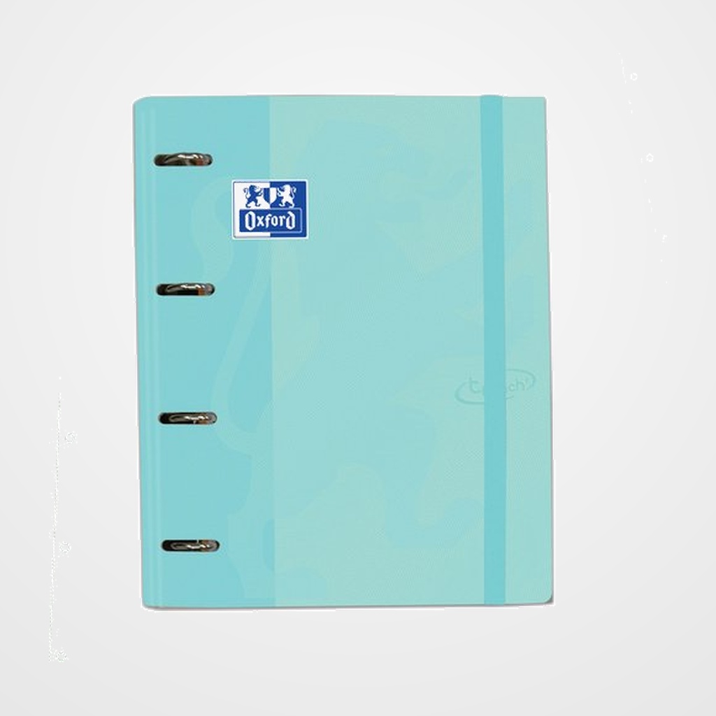 CARPEBLOC OXFORD SCHOOL EUROPEANBINDER TOUCH A4+ 4 an.MIXTAS 35mm con RECAMBIO 100 hj. CUADRIC.5x5 ICE MINT PASTEL