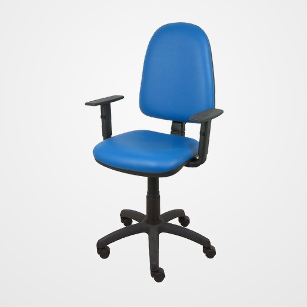 SILLA PIQUERAS Y CRESPO AYNA BRAZOS REGULABLES MECANISMO CONTACTO PERMANENTE CON REGULACION DE PROFUNDIDAD ASIENTO Y RESPALDO TAPIZADO SIMILPIEL AZUL