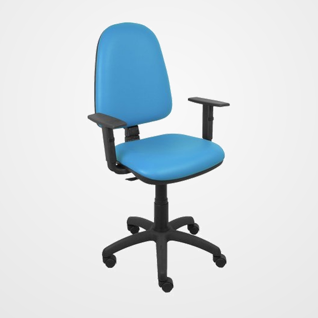 SILLA PIQUERAS Y CRESPO AYNA BRAZOS REGULABLES MECANISMO CONTACTO PERMANENTE CON REGULACION DE PROFUNDIDAD ASIENTO Y RESPALDO TAPIZADO SIMILPIEL AZUL CLARO