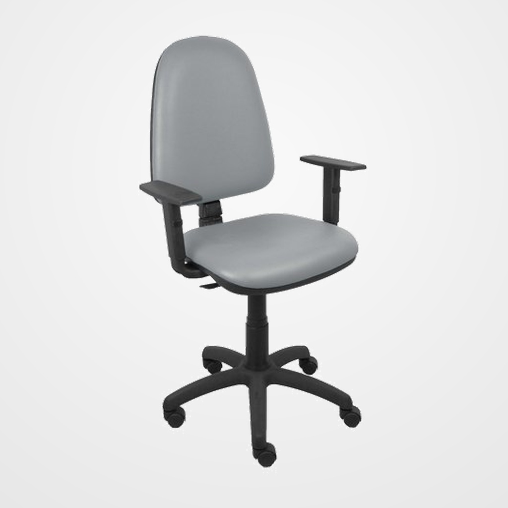 SILLA PIQUERAS Y CRESPO AYNA BRAZOS REGULABLES MECANISMO CONTACTO PERMANENTE CON REGULACION DE PROFUNDIDAD ASIENTO Y RESPALDO TAPIZADO SIMILPIEL GRIS