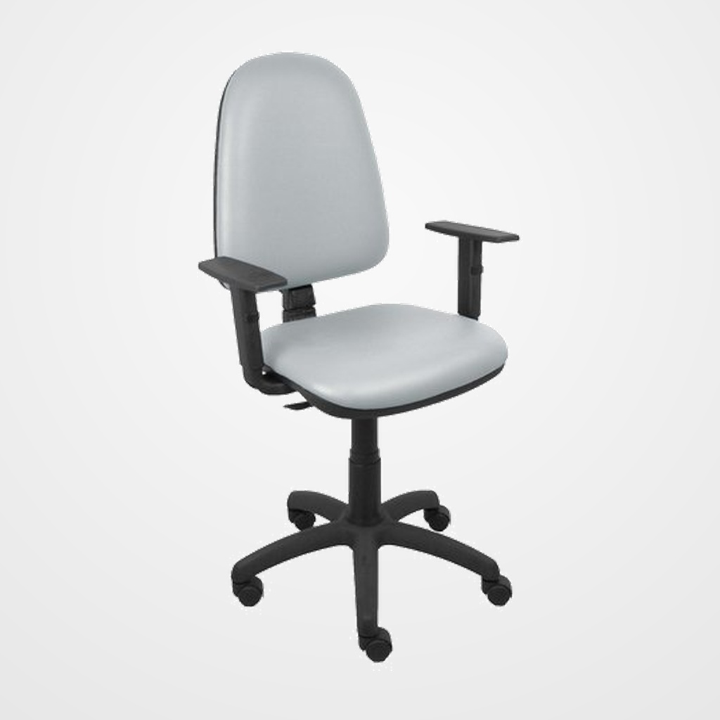 SILLA PIQUERAS Y CRESPO AYNA BRAZOS REGULABLES MECANISMO CONTACTO PERMANENTE CON REGULACION DE PROFUNDIDAD ASIENTO Y RESPALDO TAPIZADO SIMILPIEL GRIS CLARO