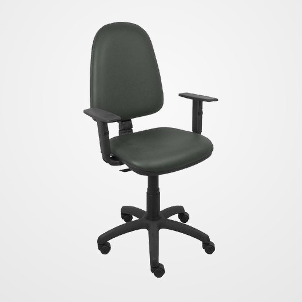 SILLA PIQUERAS Y CRESPO AYNA BRAZOS REGULABLES MECANISMO CONTACTO PERMANENTE CON REGULACION DE PROFUNDIDAD ASIENTO Y RESPALDO TAPIZADO SIMILPIEL GRIS OSCURO