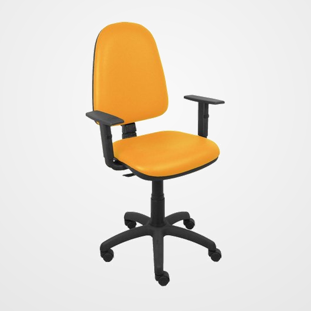 SILLA PIQUERAS Y CRESPO AYNA BRAZOS REGULABLES MECANISMO CONTACTO PERMANENTE CON REGULACION DE PROFUNDIDAD ASIENTO Y RESPALDO TAPIZADO SIMILPIEL NARANJA
