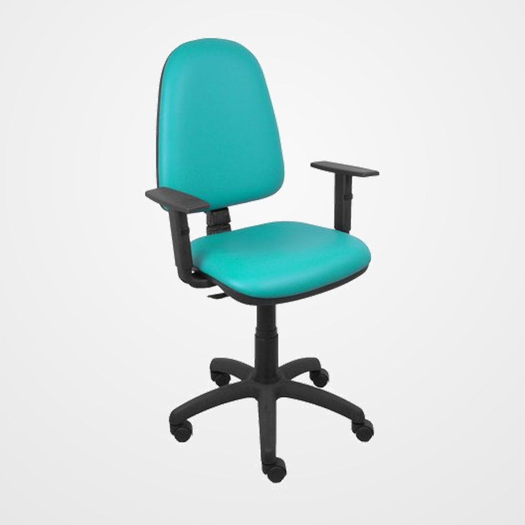 SILLA PIQUERAS Y CRESPO AYNA BRAZOS REGULABLES MECANISMO CONTACTO PERMANENTE CON REGULACION DE PROFUNDIDAD ASIENTO Y RESPALDO TAPIZADO SIMILPIEL TURQUESA