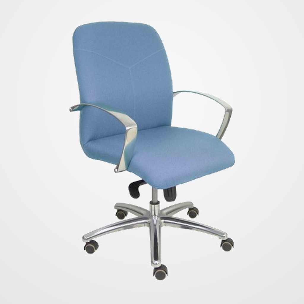 SILLA PIQUERAS Y CRESPO CAUDETE CONFIDENTE BRAZOS FIJOS MECANISMO BASCULANTE REGULABLE EN ALTURA ASIENTO Y RESPALDO TAPIZADO BALI AZUL CIELO