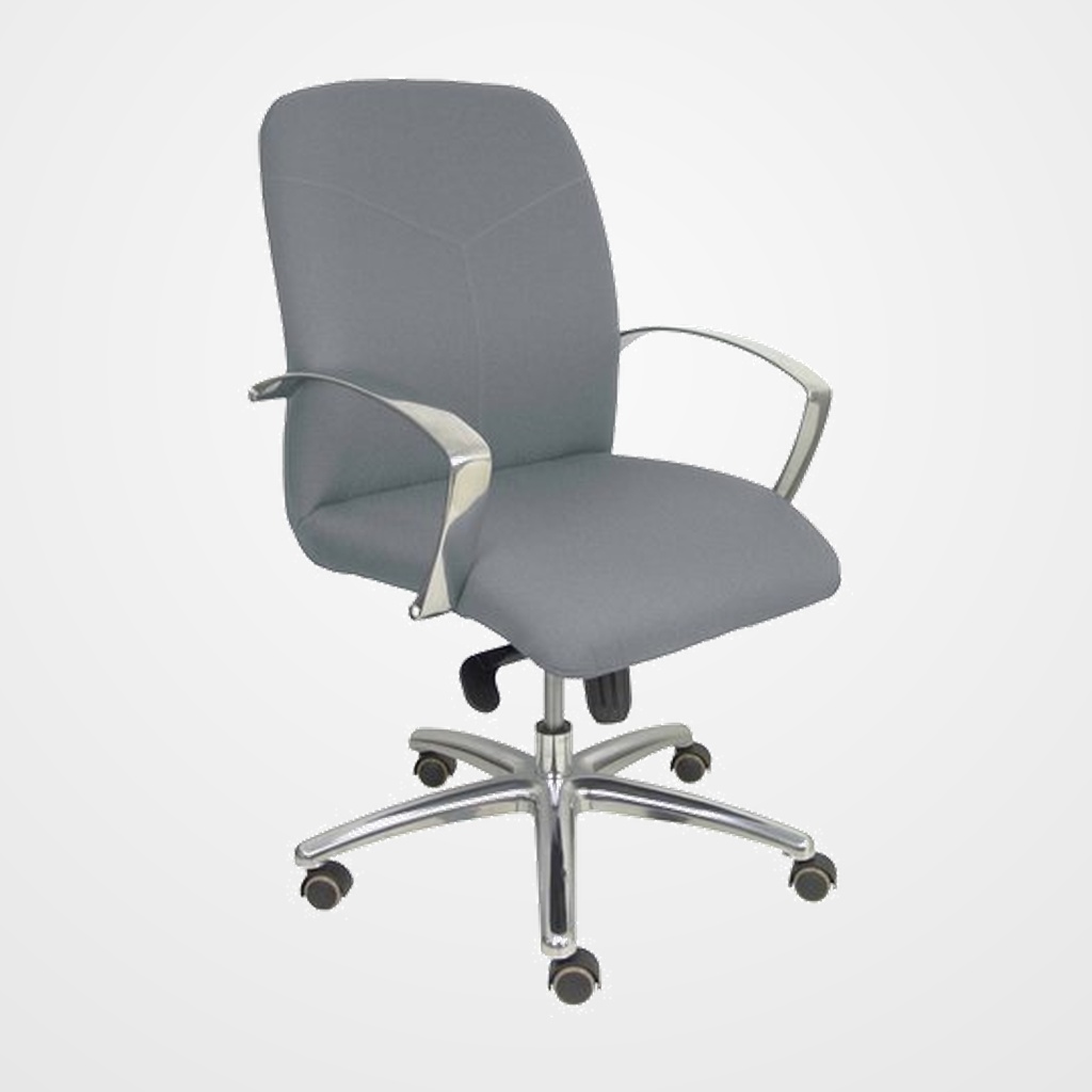 SILLA PIQUERAS Y CRESPO CAUDETE CONFIDENTE BRAZOS FIJOS MECANISMO BASCULANTE REGULABLE EN ALTURA ASIENTO Y RESPALDO TAPIZADO BALI GRIS