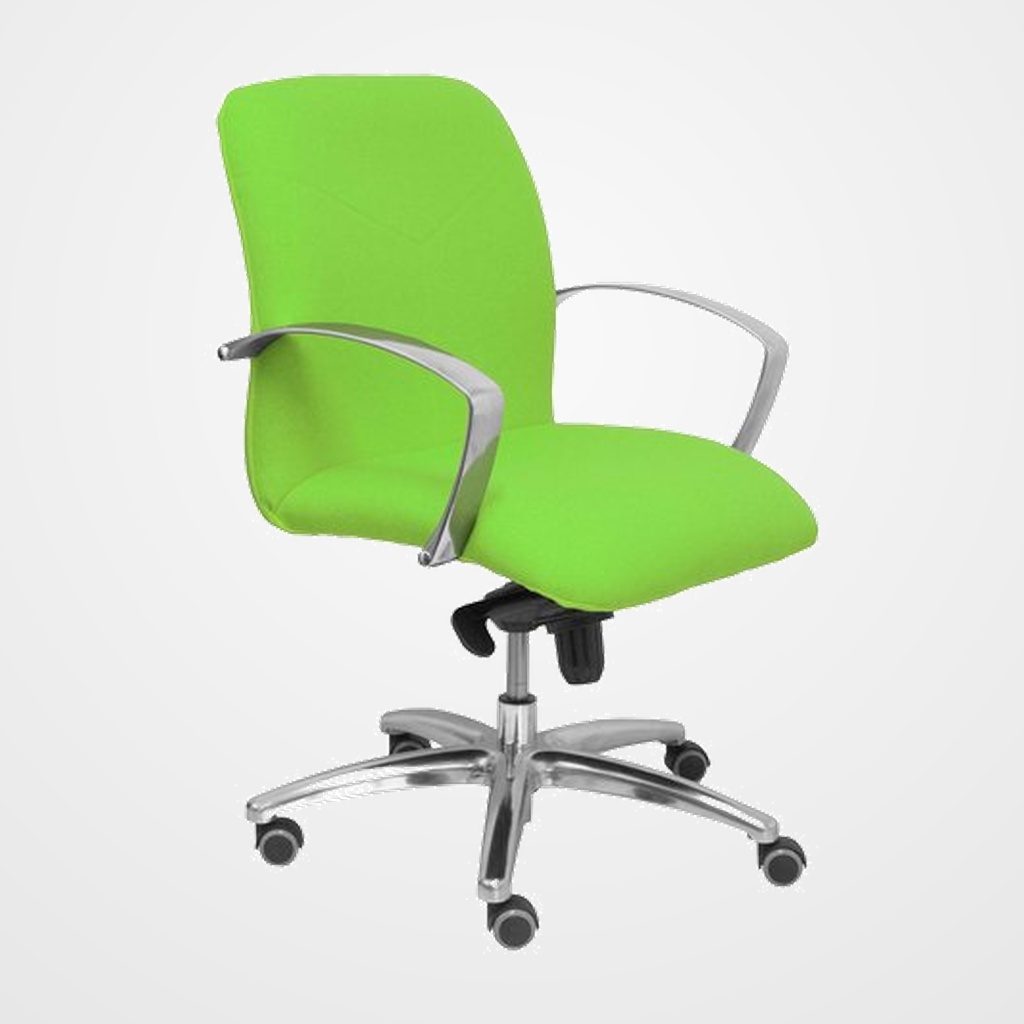 SILLA PIQUERAS Y CRESPO CAUDETE CONFIDENTE BRAZOS FIJOS MECANISMO BASCULANTE REGULABLE EN ALTURA ASIENTO Y RESPALDO TAPIZADO BALI VERDE PISTACHO
