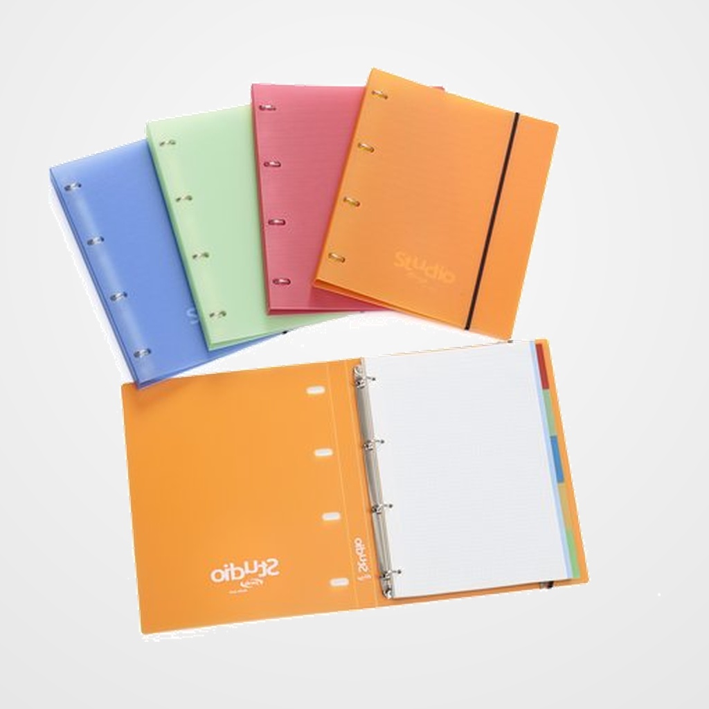 CARPEBLOC PARDO STUDIO STYLE A4 4 an.20mm con REC.100 hj. 90 gr. y SEPARADORES EXPOSITOR de 8