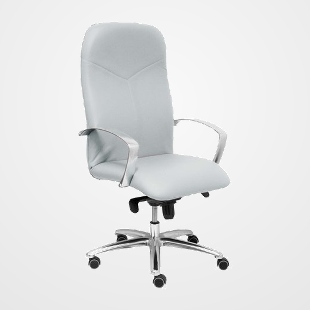 SILLA PIQUERAS Y CRESPO CAUDETE DIRECCION BRAZOS FIJOS MECANISMO BASCULANTE REGULABLE EN ALTURA ASIENTO Y RESPALDO TAPIZADO SIMILPIEL GRIS CLARO