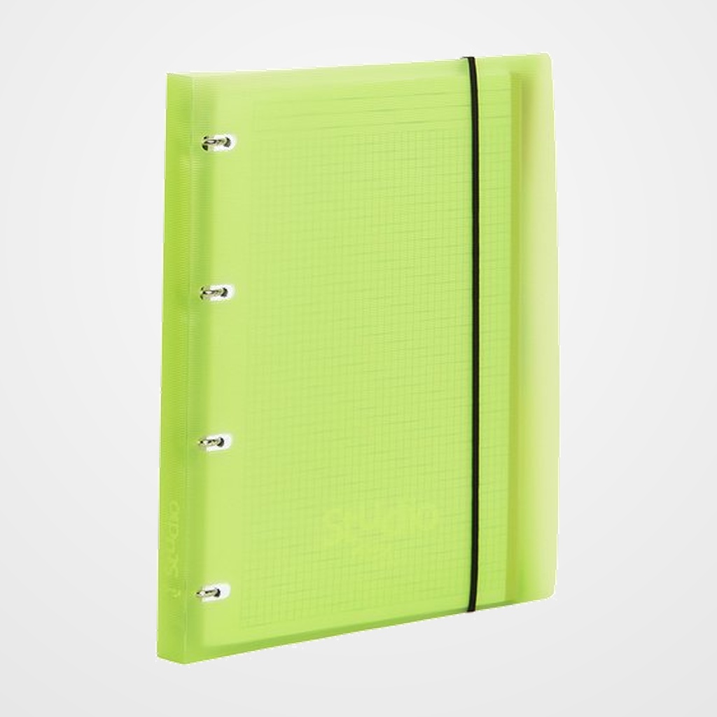 CARPEBLOC PARDO STUDIO STYLE A4 4 an.20mm con REC.100 hj. 90 gr. y SEPARADORES VERDE