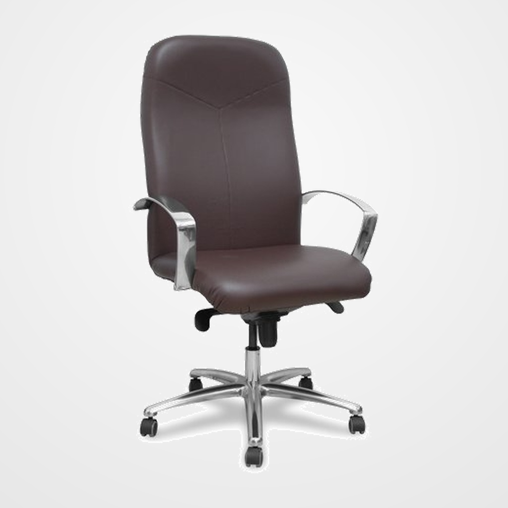 SILLA PIQUERAS Y CRESPO CAUDETE DIRECCION BRAZOS FIJOS MECANISMO BASCULANTE REGULABLE EN ALTURA ASIENTO Y RESPALDO TAPIZADO SIMILPIEL MARRON OSCURO