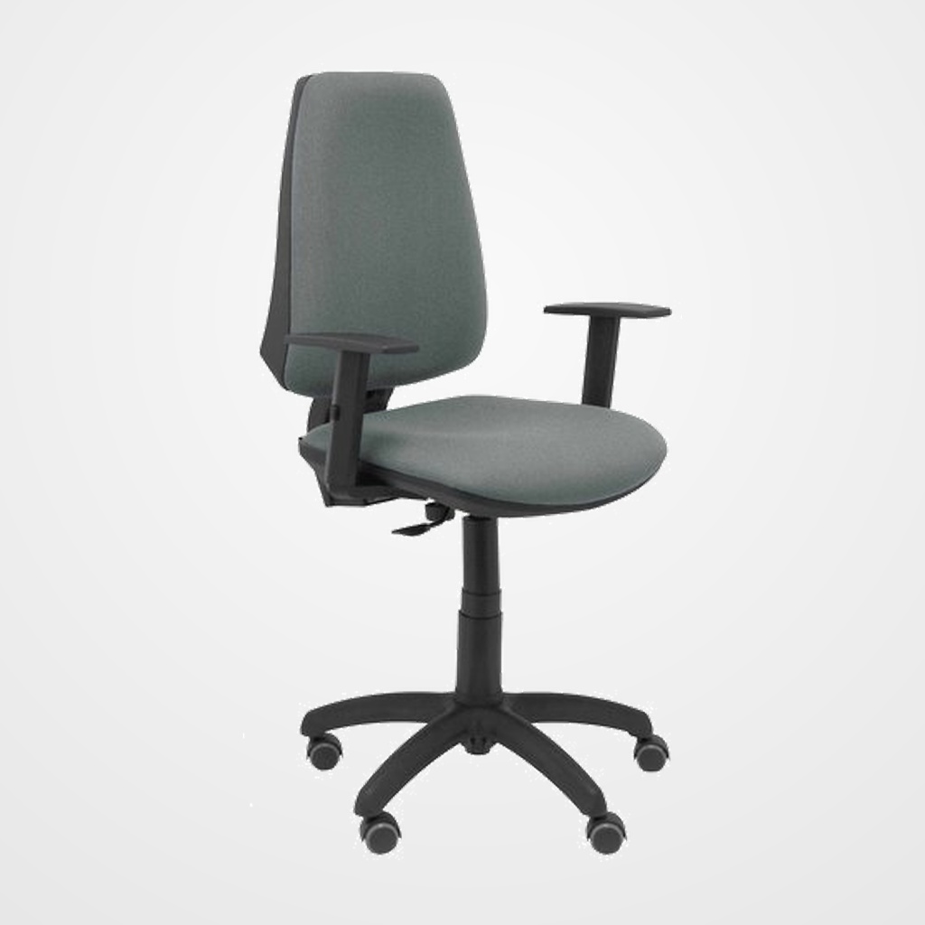 SILLA PIQUERAS Y CRESPO ELCHE CP BRAZOS REGULABLES MECANISMO CONTACTO PERMANENTE REGULACION DE PROFUNDIDAD RUEDAS de PARQUET ASIENTO Y RESPALDO TAPIZADO BALI GRIS